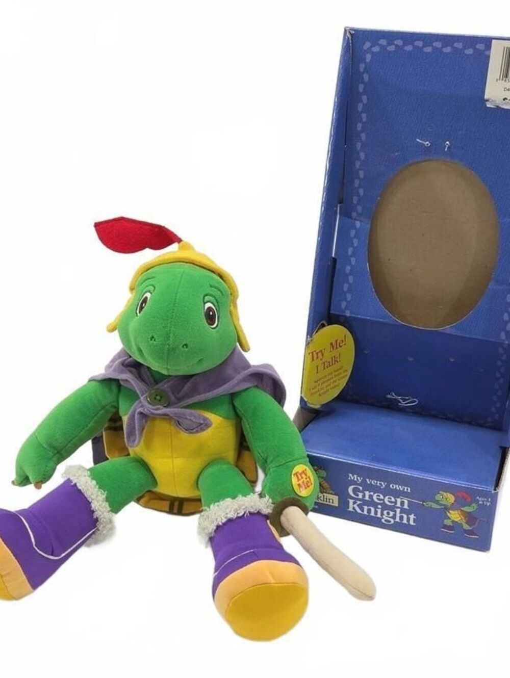 Vintage Franklin the Turtle The Green Knight Plush 10” Toy with Box